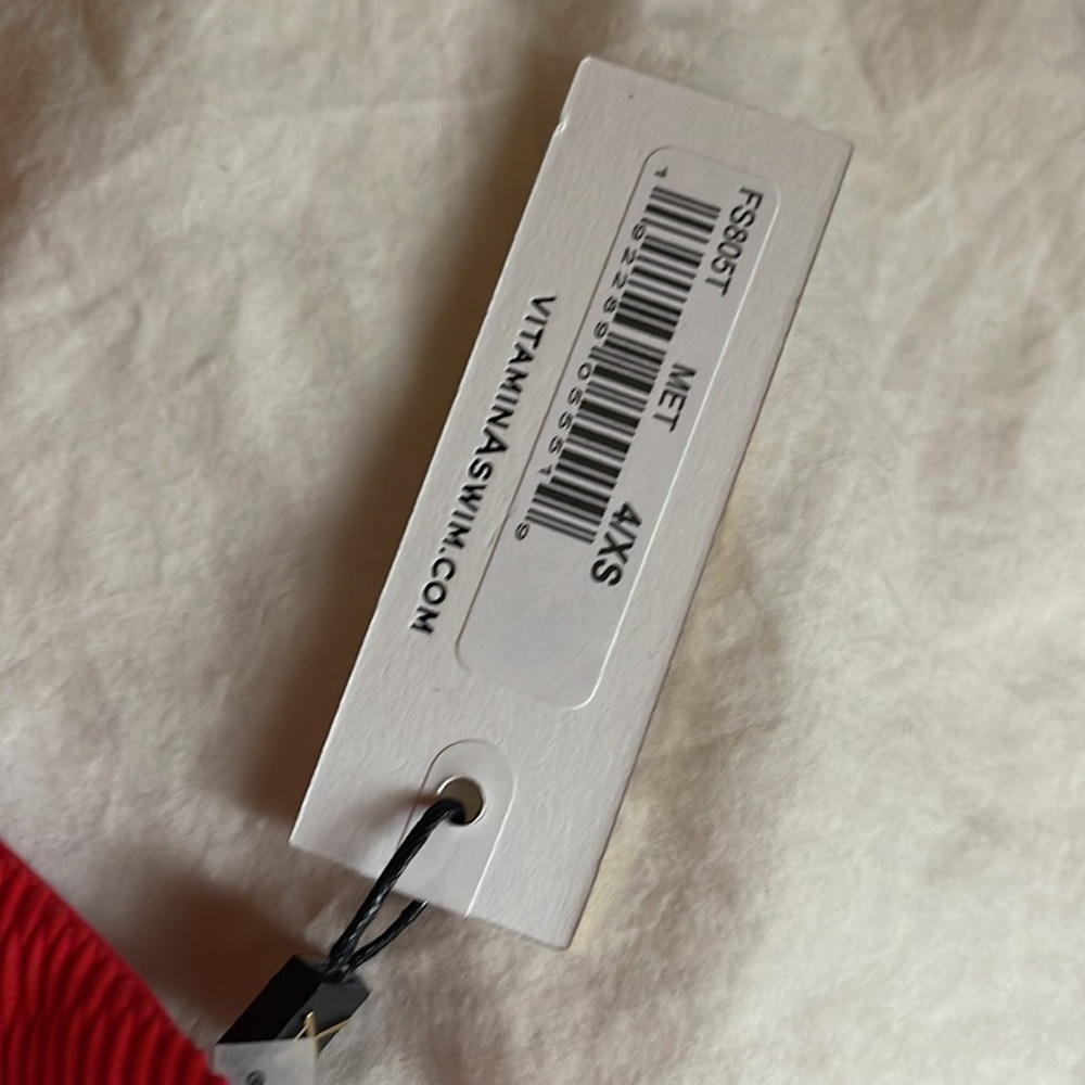 Vitamin A red bikini top size xs style in moss orange - Picture 3 of 5